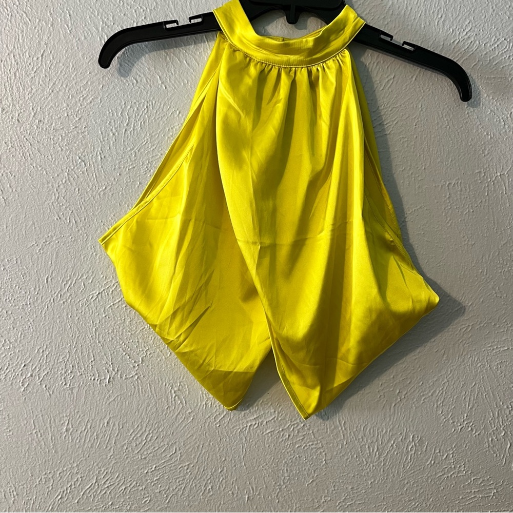 SHEIN Yellow Cropped Halter top